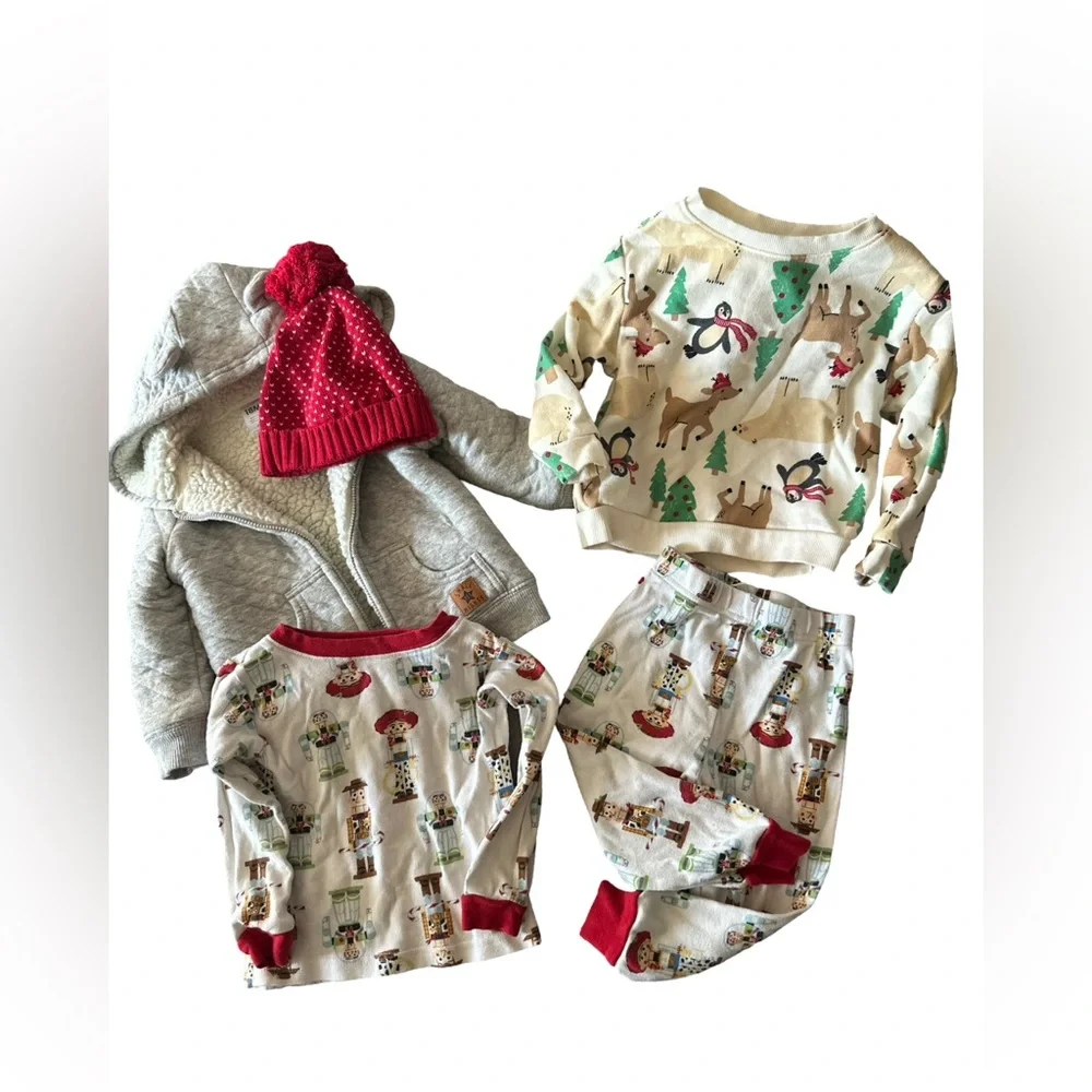 Holiday Unisex Christmas Bundle Toy Story Pajamas / Carters 18-24 Mo